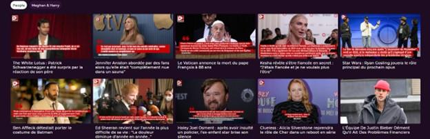 La sous-rubrique « People »