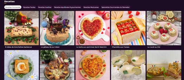 La rubrique « Recettes »