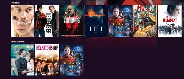Aperçu de la rubrique « Films »