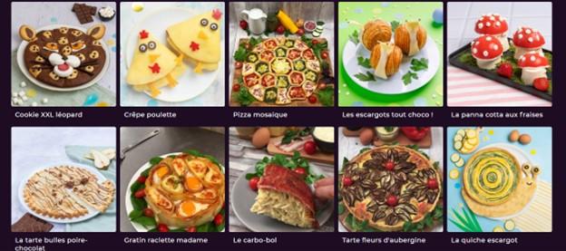 Aperçu de la section « Recettes » de Veedz