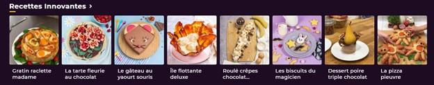 La section « Recettes Innovantes »