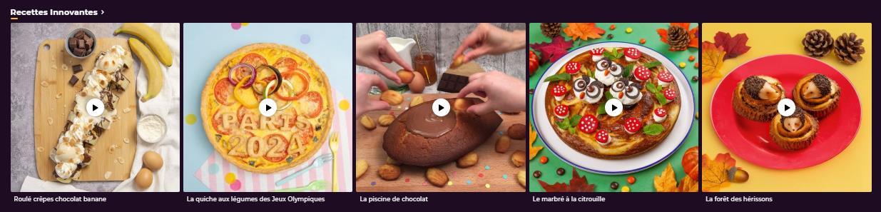 Aperçu de la section « Recettes innovantes »