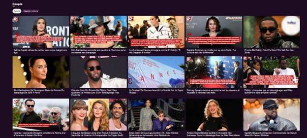 La rubrique « People »