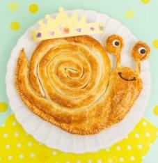 Une quiche escargot aux légumes