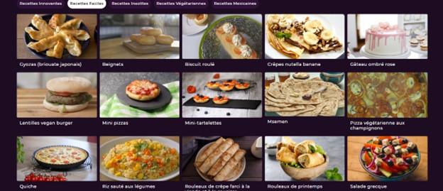 La sous-rubrique « Recettes faciles »