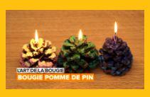 Des bougies en forme de pommes de pin