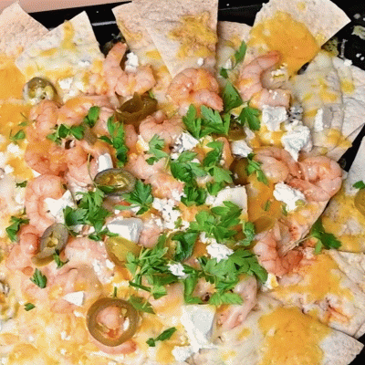 Des nachos aux crevettes