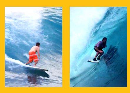 Des surfeurs sur de grosses vagues